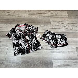 Joyspun black palm leaf short & top pajama set size S